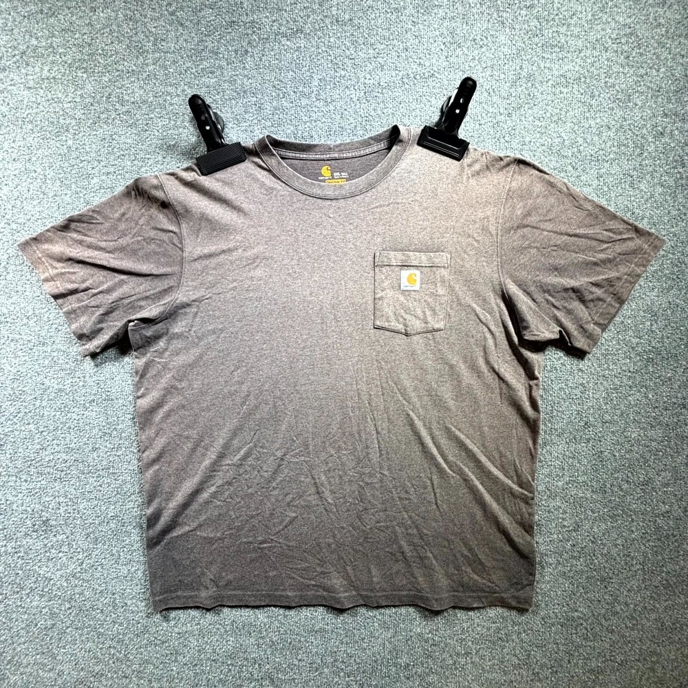 Carhartt T-Shirt Men's 2XL Tall Heather Gray Original Fit Short Sleeve Workwear